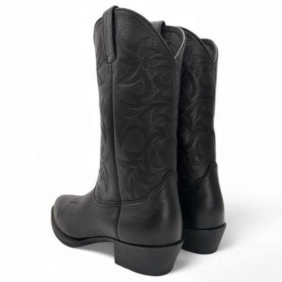 Ariat Men's Size 10.5 Black Deertan Leather Heritage R Toe Cowboy Western Boot - Picture 11 of 14